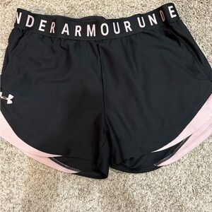 Under Armour Women's Black Shorts with Pink Trim